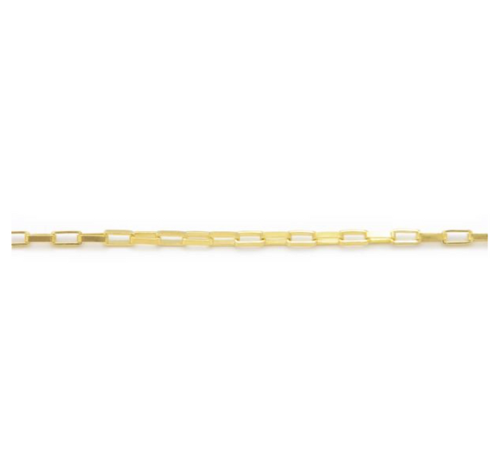 Karma Jewelry 94120 - Bracelet Square Chain - Sterling Zilveren Damesarmband - 14K Gouden Plating - Goud - 16 + 3 CM