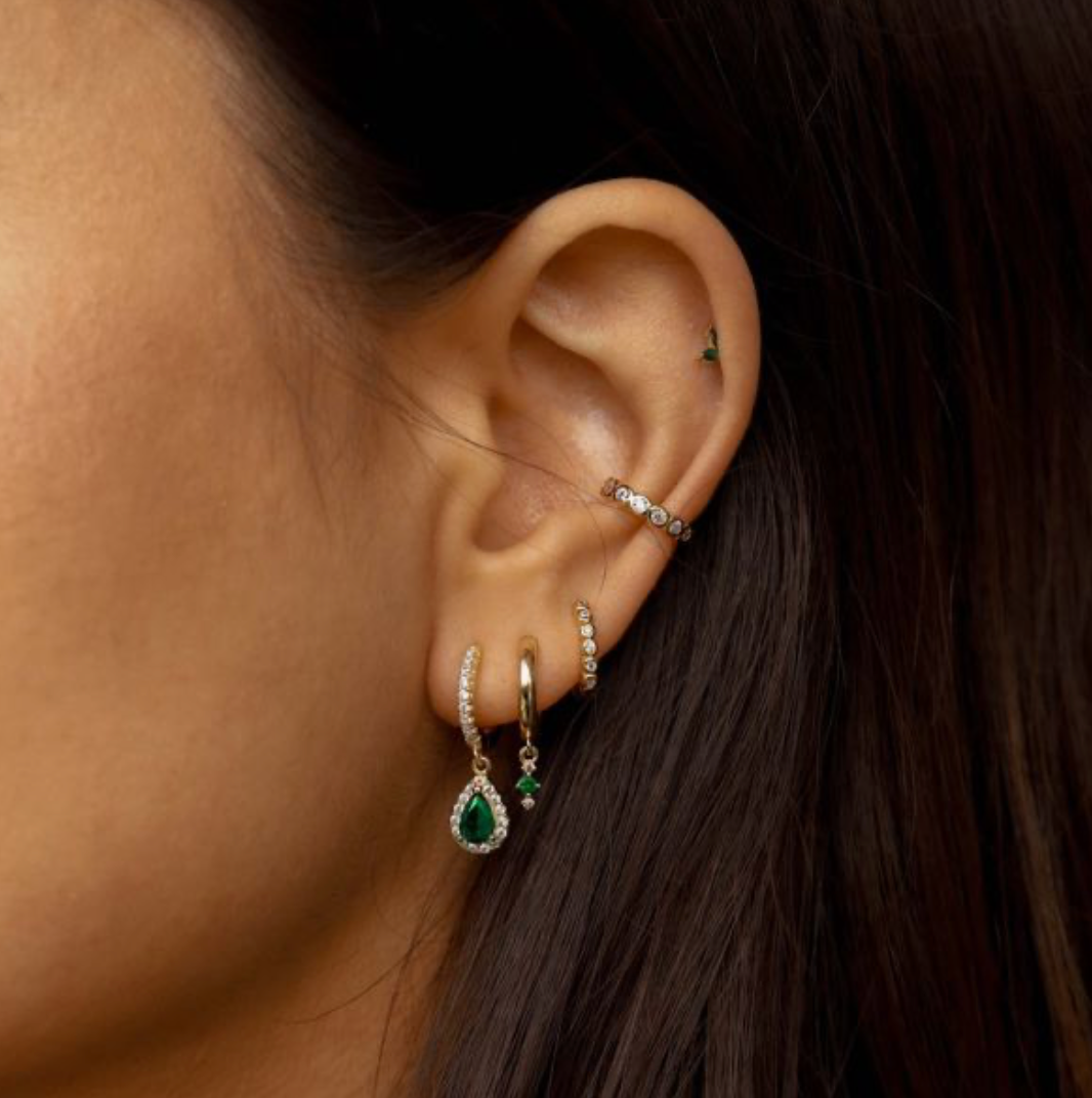Karma Jewelry A102 - Hinged Hoops Zirconia Harper Chloe - Oorbellen Dames - 925 Sterling Zilver - 14K Gouden Plating - Goud kleurig - 20 MM