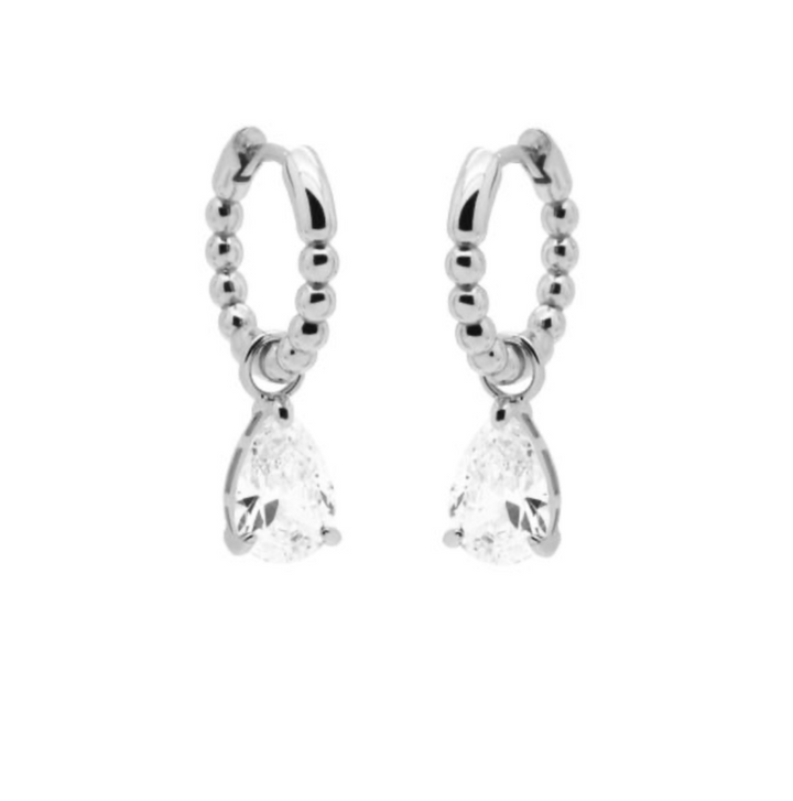 Karma Jewelry A106S - Hinged Hoops Zirconia Anna - Oorbellen dames - 925 Sterling zilver - 26 MM