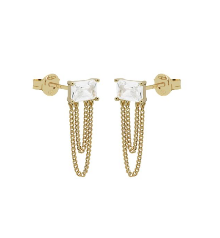 Karma Jewelry earrings C89 - Dames Oorbellen - Chain Julia - Goud - 18mm
