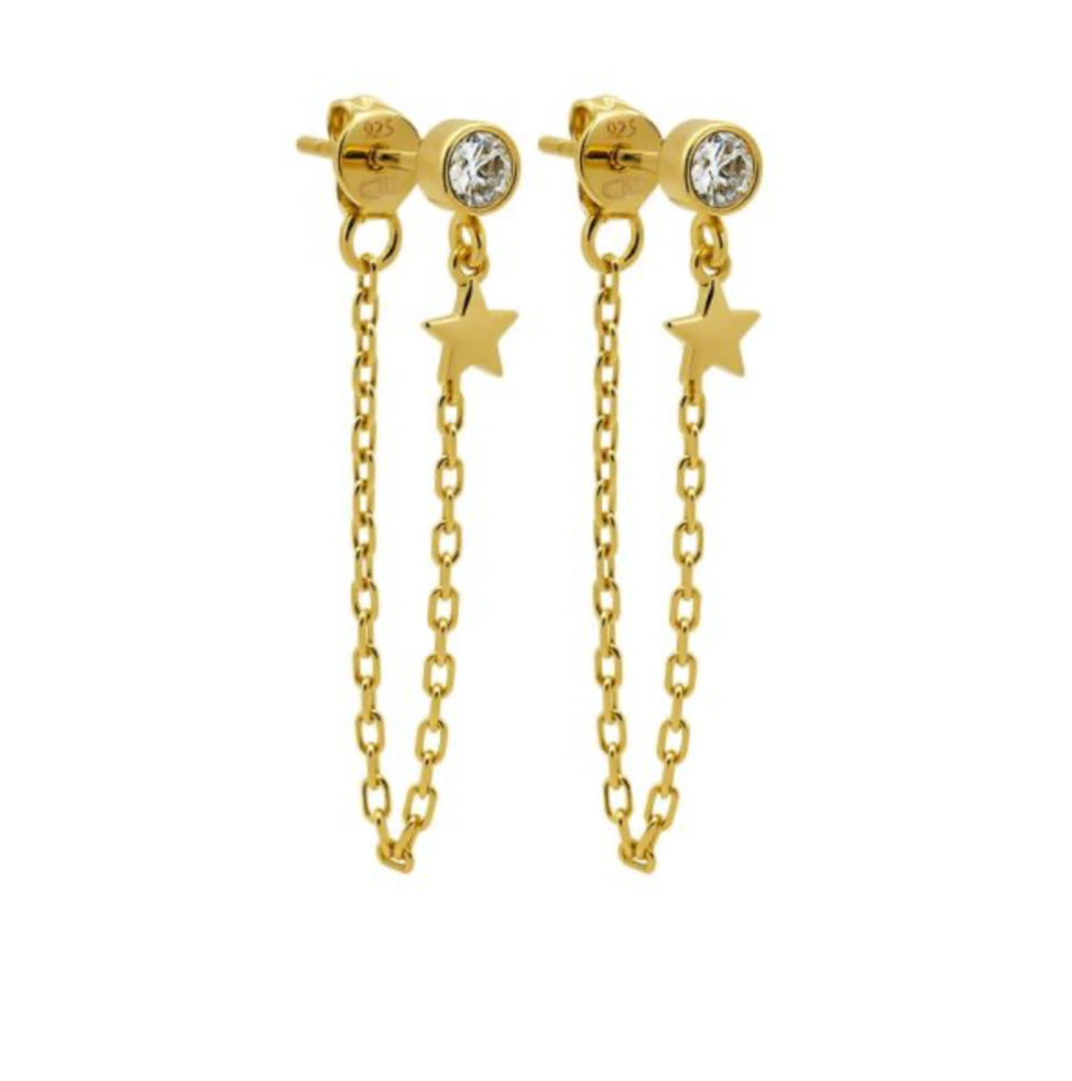 Chain Zirconia Star Lola C92GP - Dames Oorbellen - Goud