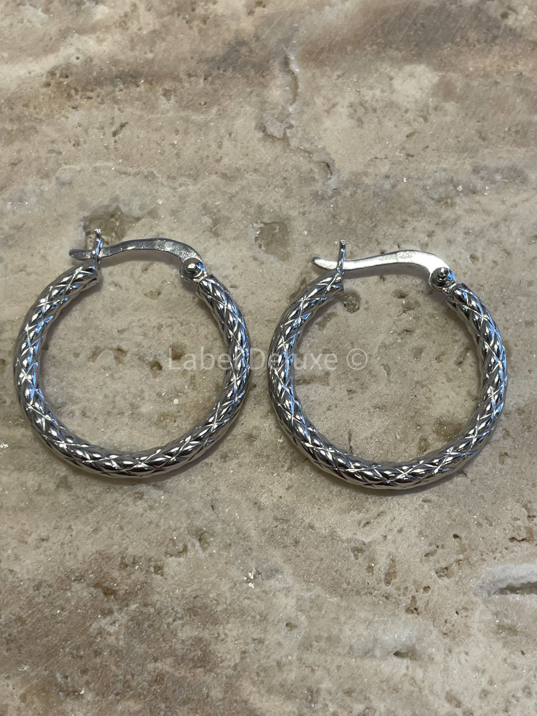 Karma Jewelry H301S- Big Croco Hoops - Oorbellen dames - 925 Sterling zilver - 28 MM