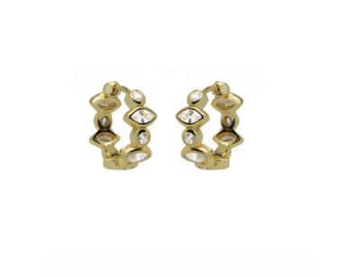 Karma Jewelry earrings H327 - Dames Oorbellen - Hinged Hoops Nila - Goud - 15mm