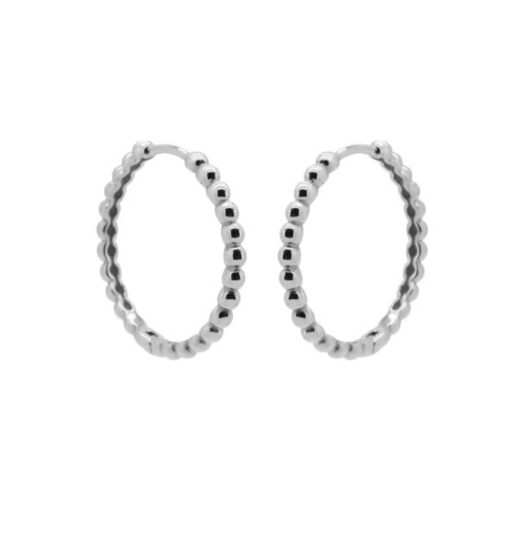 Karma Jewelry Earrings H350S - Dames Oorbellen - Hinged Hoops Chérie - Zilver - 24 mm