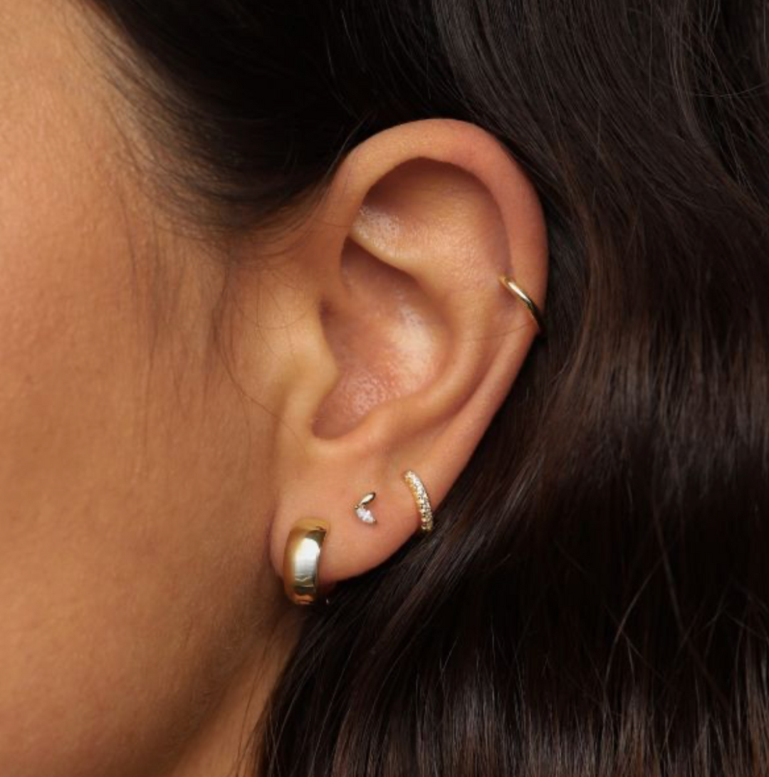 Karma Jewelry oorbellen H426S - Dames Oorbellen - Plain Hinged Hoops Beau - Zilver