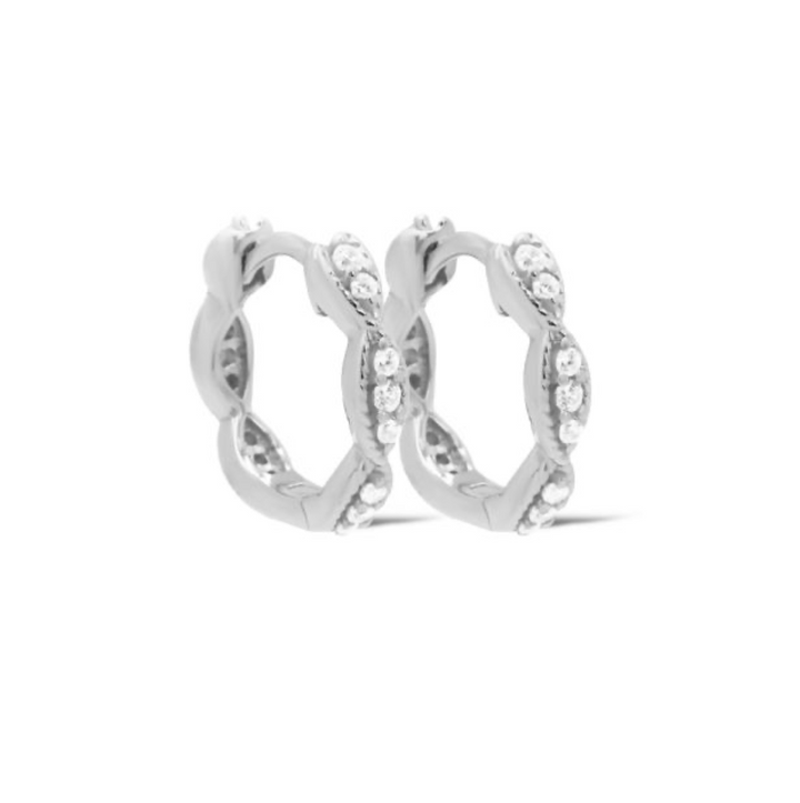 Karma Jewelry earrings H630S - Dames Oorbellen - Gail Braid - Zilver - 16 MM