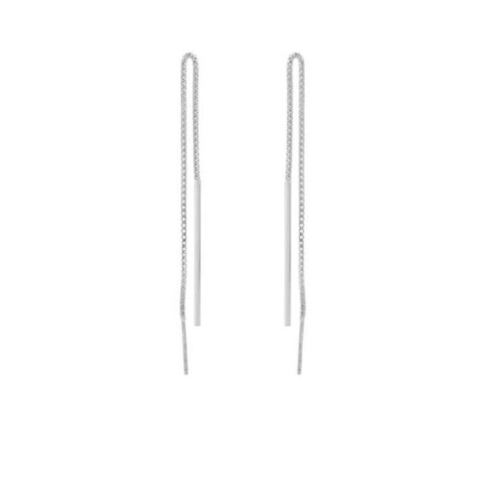 Karma Jewelry oorbellen M1891S - Dames Oorbellen - Pull Through Tube XL Round - Zilver