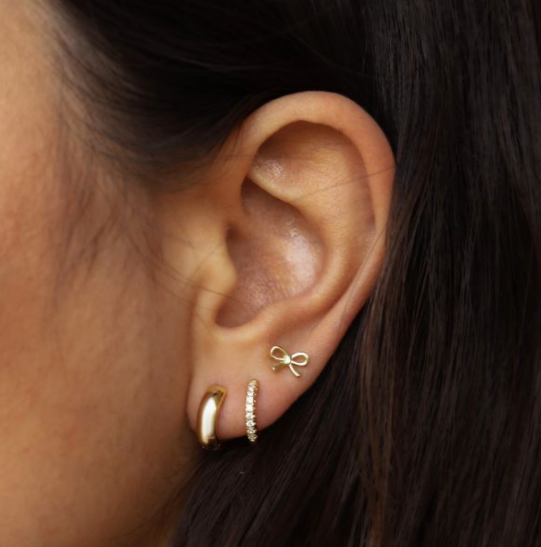 Karma Jewelry oorbellen M2605GP - Dames Oorbellen - Plain Hoops Round Zirconia - Goud - 13 MM