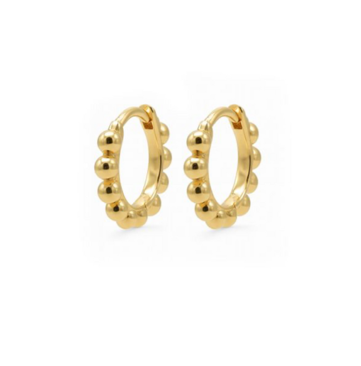 Karma Jewelry oorbellen M3161GP - Dames Oorbellen - Plain Hinged Hoops Dots - Goud - 10 MM