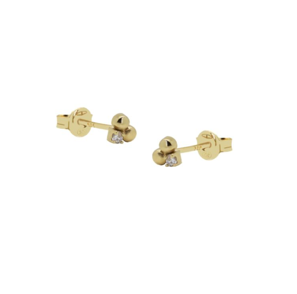 Nila R137GP - Zirkonia Oorbellen - Goud