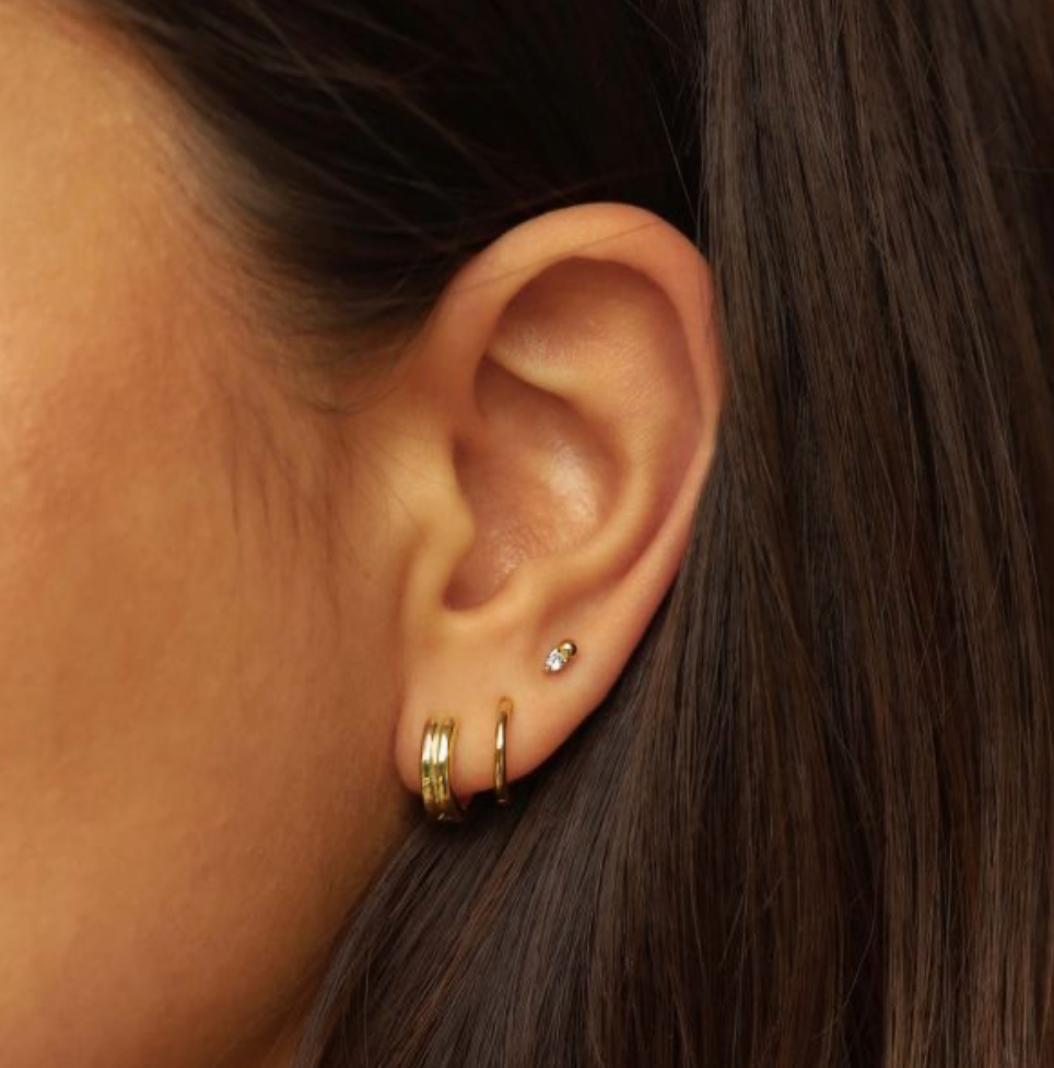 Karma Jewelry earrings R159GP - Dames Oorbellen - Zirconia Earstuds Dotty - Goud - 5 MM