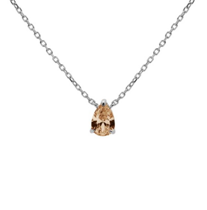 Karma Jewelry T304S-C - Dames Ketting - Julia - Sterling Zilver - Champagne Zirkonia - 38/45 CM