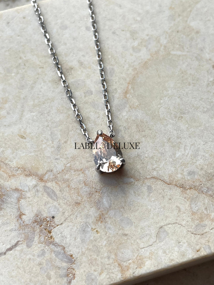 Karma Jewelry T304S-C - Dames Ketting - Julia - Sterling Zilver - Champagne Zirkonia - 38/45 CM