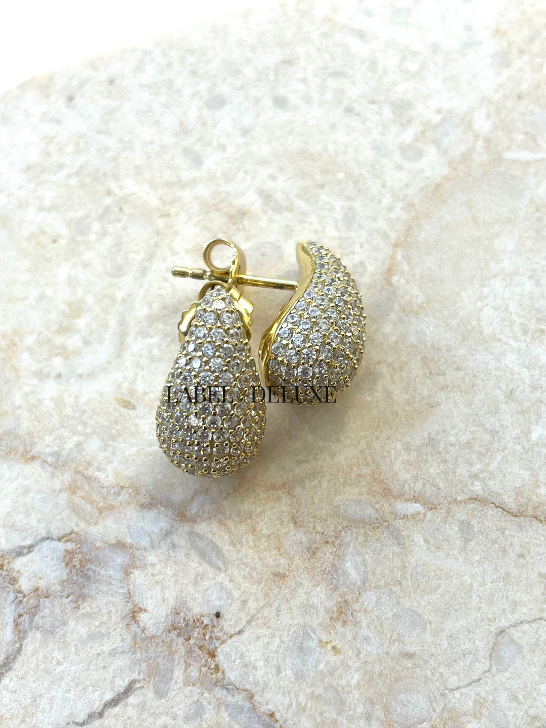 Karma Jewelry X162 - Millie - Symbol XL Drop Dames Oorbellen - 925 Sterling Zilver - 14K Gouden Plating - Goudkleurig - 16 MM