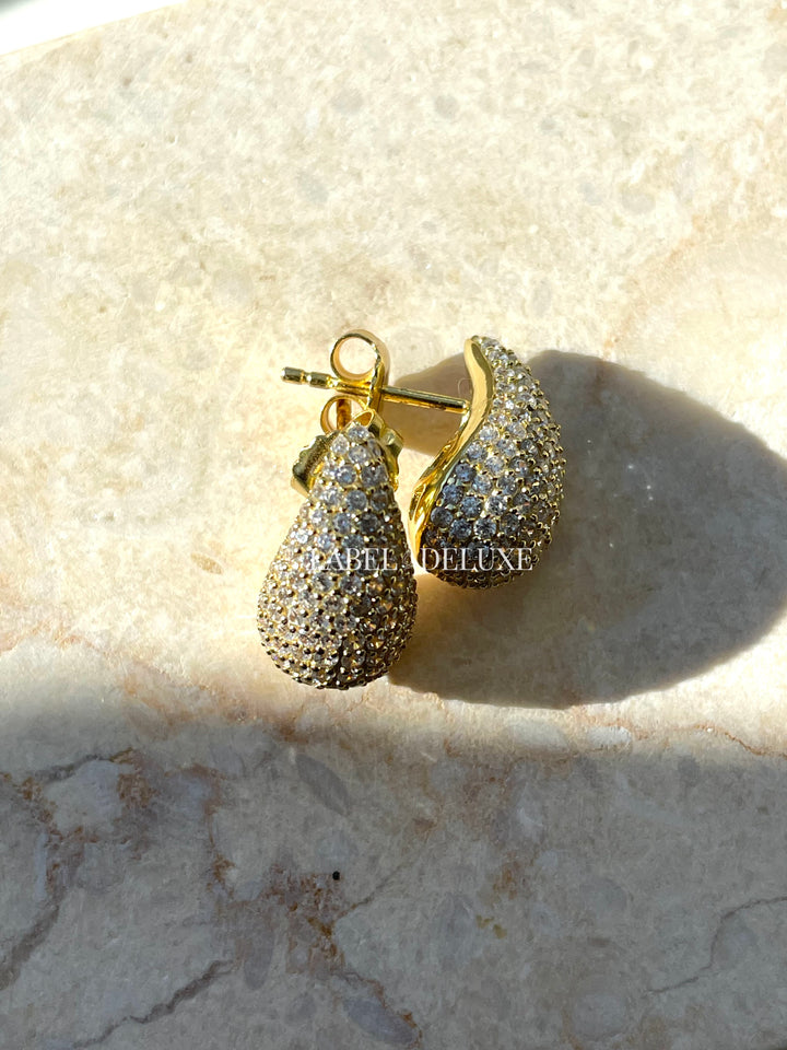 Karma Jewelry X162 - Millie - Symbol XL Drop Dames Oorbellen - 925 Sterling Zilver - 14K Gouden Plating - Goudkleurig - 16 MM