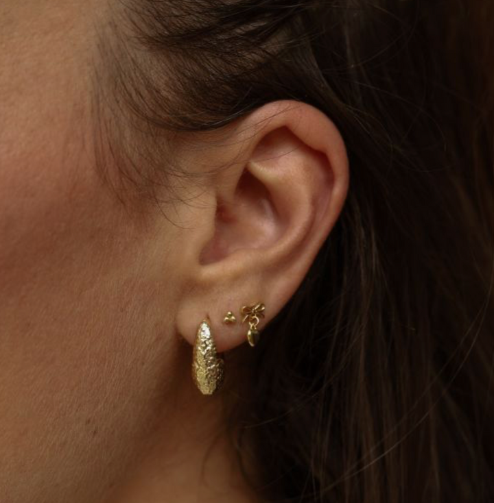 Karma Jewelry earrings H638S - Dames Oorbellen - Hinged Hoops Alma Hammered - Zilver - 1,5 cm