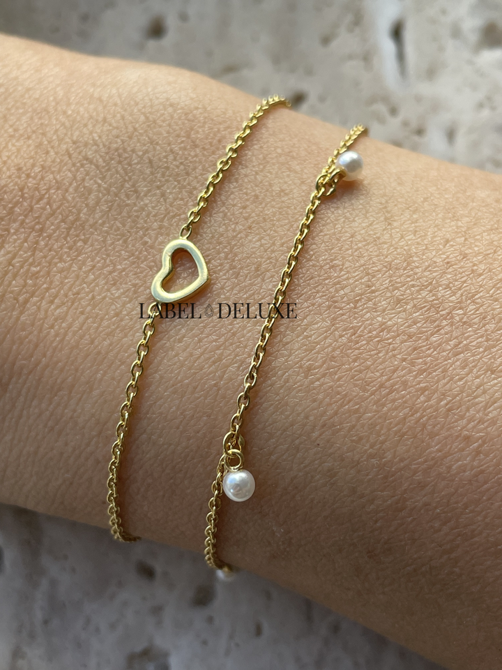 Karma Jewelry 94130 - Bracelet Mom open heart- Sterling Zilveren Damesarmband - 14K Gouden Plating - Goud kleurig - 16 + 3 CM