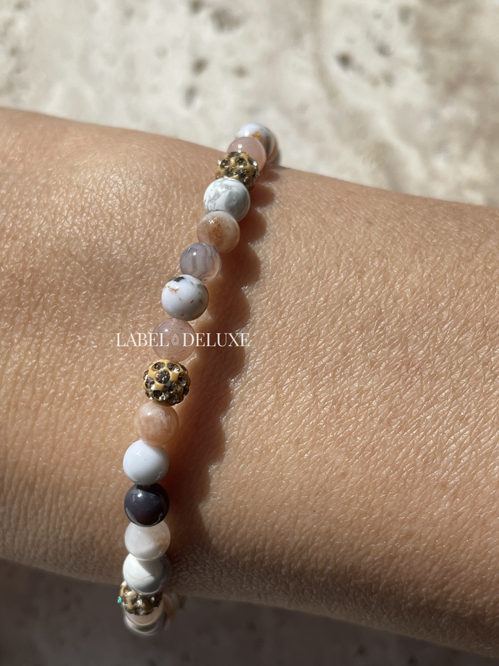 Karma Jewelry 84643EL - Kralen Armband Dames - Spiral Stella Elastic - XXS - 18 CM - 4 MM