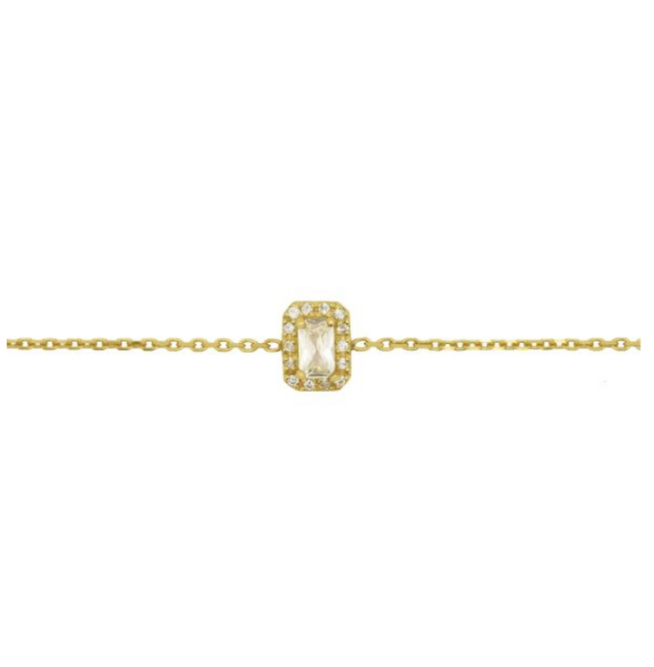 Karma Jewelry 94139 - Bracelet VINTAGE SQUARE - Damesarmband - Sterling Zilveren - 14K Gouden Plating - Goud kleurig - 16 + 3 CM