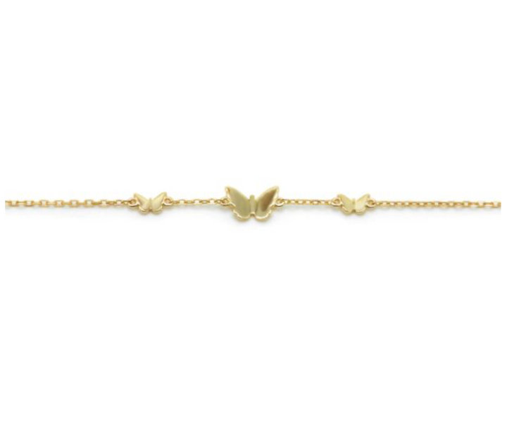 Karma Jewelry 94170 - Bracelet Butterfly Fone -  Damesarmband - Sterling Zilveren - 14K Gouden Plating - Goud kleurig - 16 - 19 CM