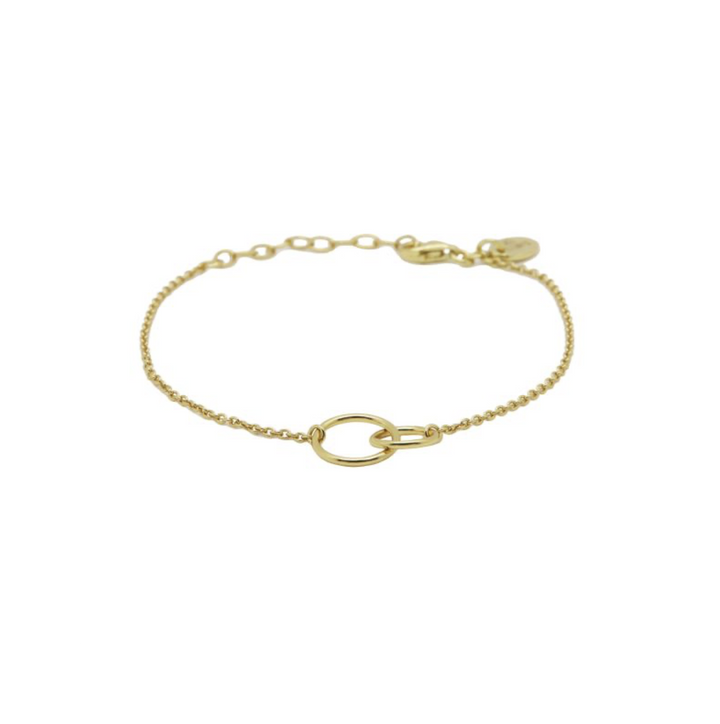 Karma Jewelry 94137GP - Bracelet Double Circle - Damesarmband - Sterling Zilveren - 14K Gouden Plating - Goud - 16 + 3 CM