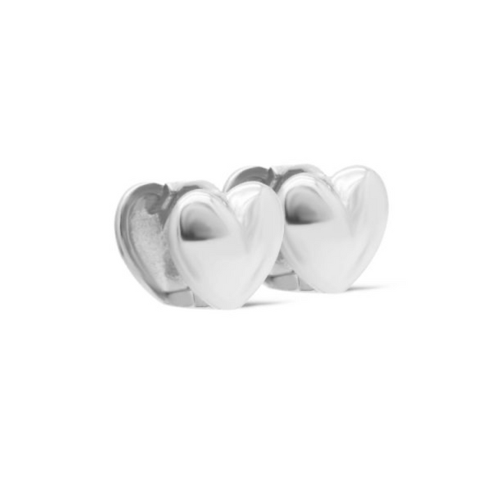 Karma Jewelry Earrings H480S - Dames Oorbellen - Hinged Hoops Heart - Zilver - 1,0 cm