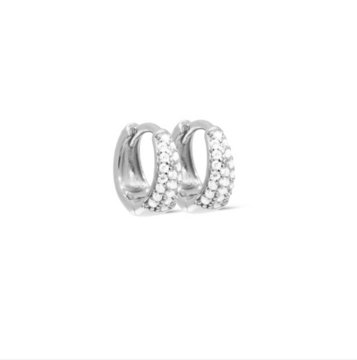 Karma Jewelry earrings H457S - Dames Oorbellen - Hinged Hoops Mays Drop - Zilver - 12 MM