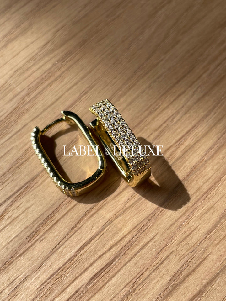 Karma Jewelry H360GP - Zendaya - Hinged Hoops Dames Oorbellen - 925 Sterling Zilver - 14K Gouden Plating - Goudkleurig - 17 MM