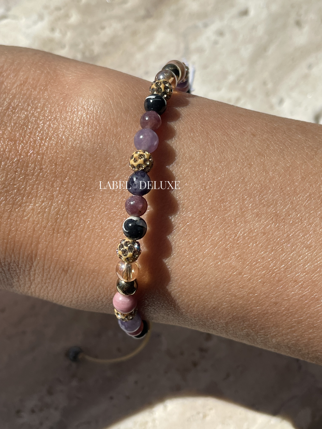 Karma Jewelry Kralenarmband 84685 - Damesarmband - Spiral Gaia - 14K Gouden Plating - Goud Paars Roze - XXS - 16,5+6 CM