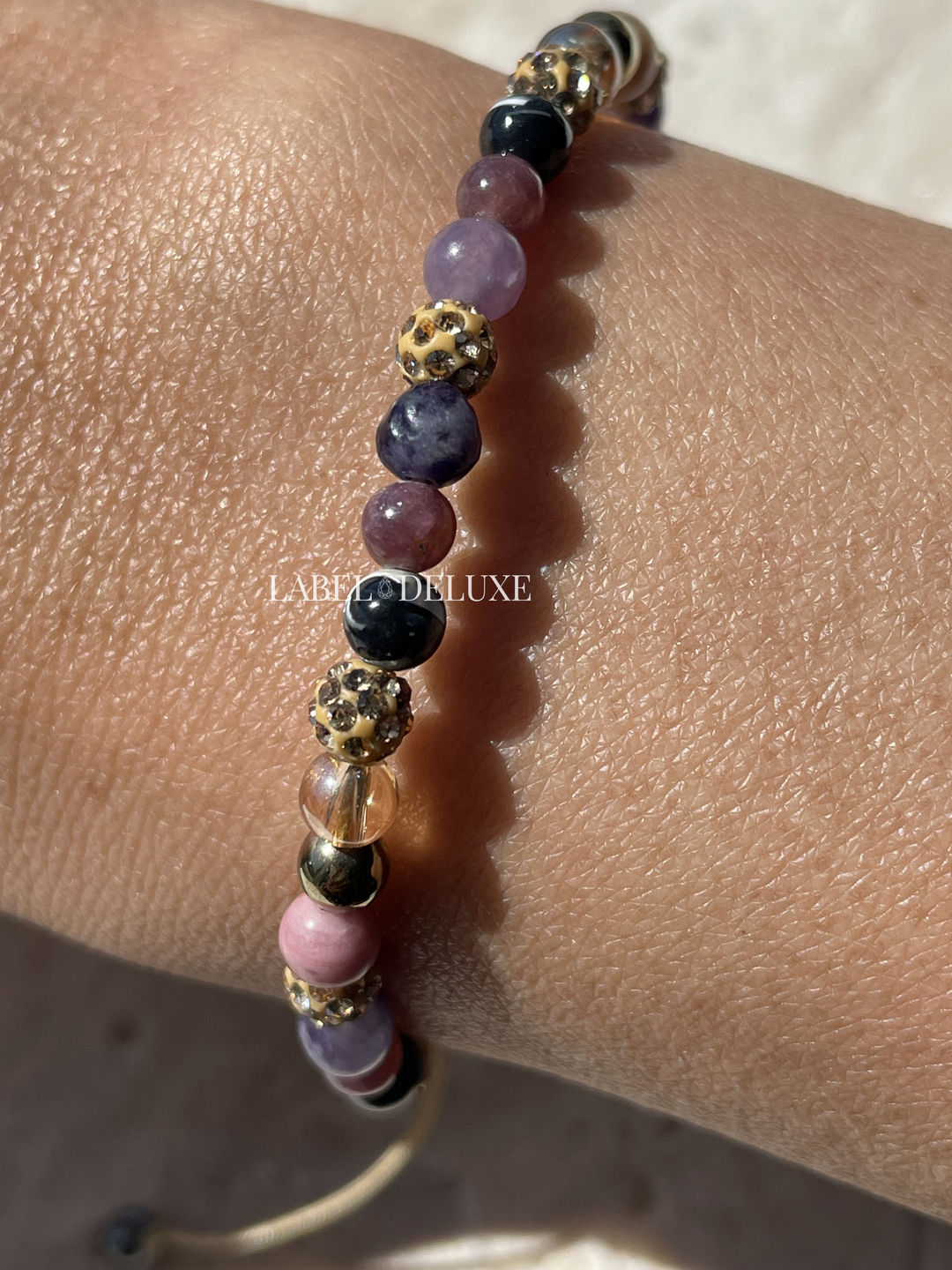 Karma Jewelry Kralenarmband 84685 - Damesarmband - Spiral Gaia - 14K Gouden Plating - Goud Paars Roze - XXS - 16,5+6 CM