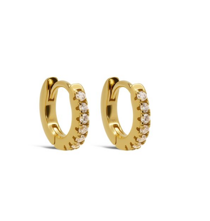 Karma Jewelry Earrings H426GP - Dames Oorbellen - Hinged Hoops Zirconia Beau - Goud - 10 MM