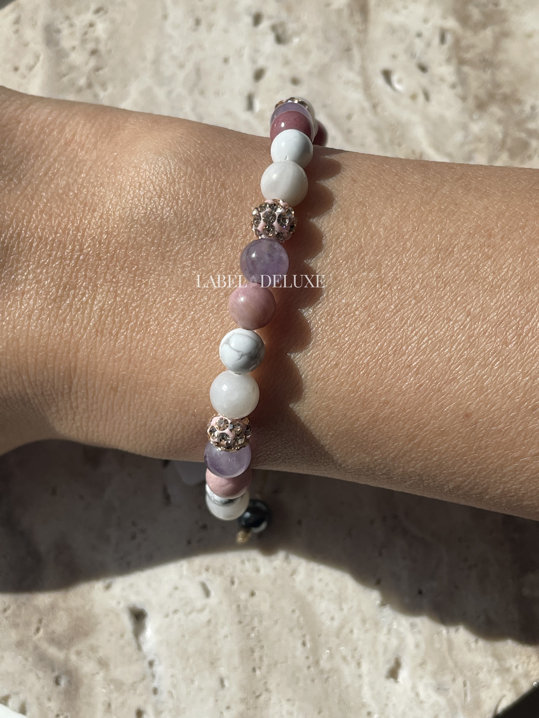 Karma Jewelry 80114 - Kralen Armband Dames - Spiral XS - Meerkleurig - Paars - Verstelbaar - 6 MM - 18.5 + 6 CM