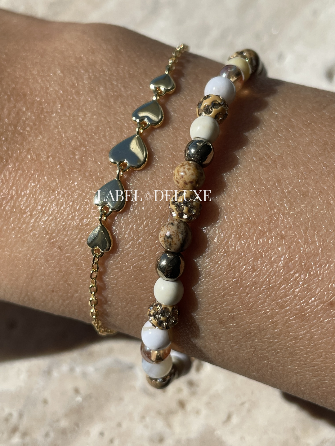 Karma Jewelry Kralenarmband 84693 - Sterling Zilveren Damesarmband - Spiral Mindy - 14K Gouden Plating - Goud/Crystal - XXS - 16,5+6 CM