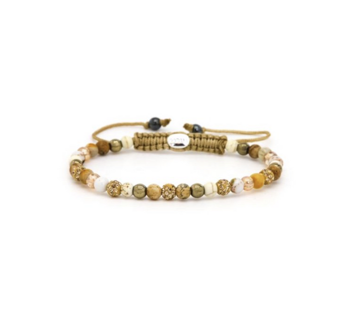 Karma Jewelry Kralenarmband 84693 - Sterling Zilveren Damesarmband - Spiral Mindy - 14K Gouden Plating - Goud/Crystal - XXS - 16,5+6 CM