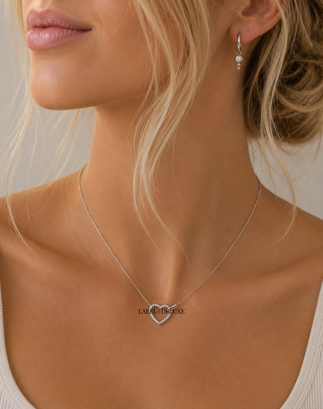 Karma Jewelry T306S - Necklace Zirconia Shimmers - Sterling Zilver - 38 + 7 CM - 12 MM