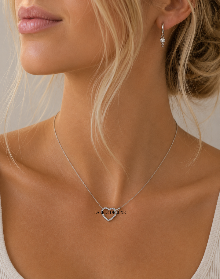 Karma Jewelry T306S - Necklace Zirconia Shimmers - Sterling Zilver - 38 + 7 CM - 12 MM