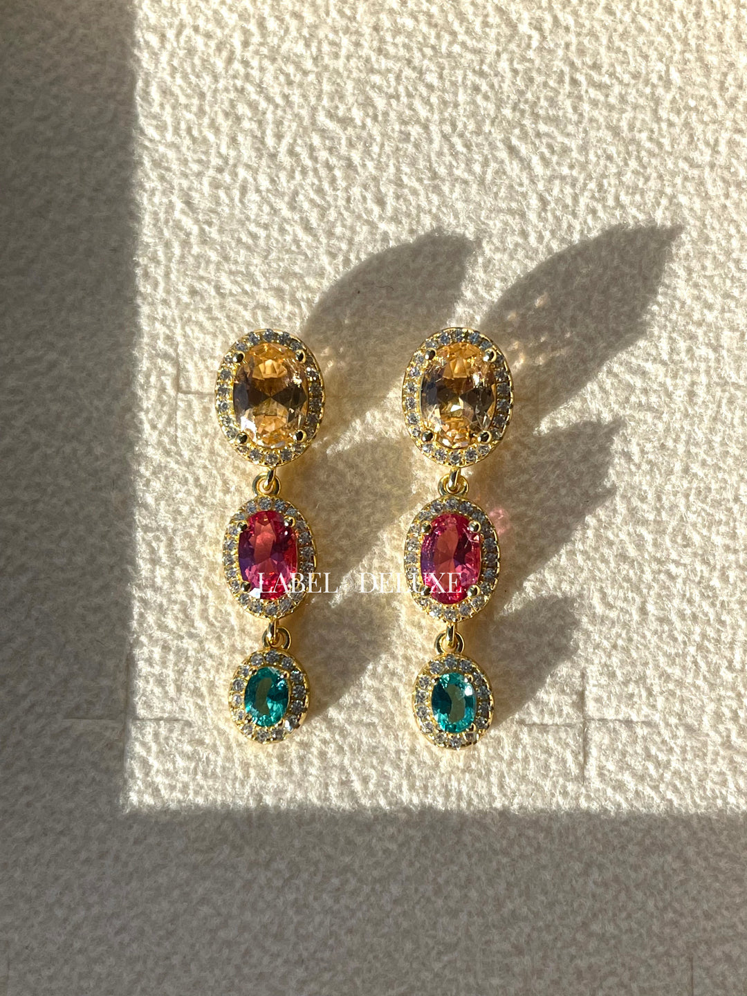 Karma Jewelry X192 - Symbols XL Rosa Champagne Pink Blue - Oorbellen Dames - 27 MM