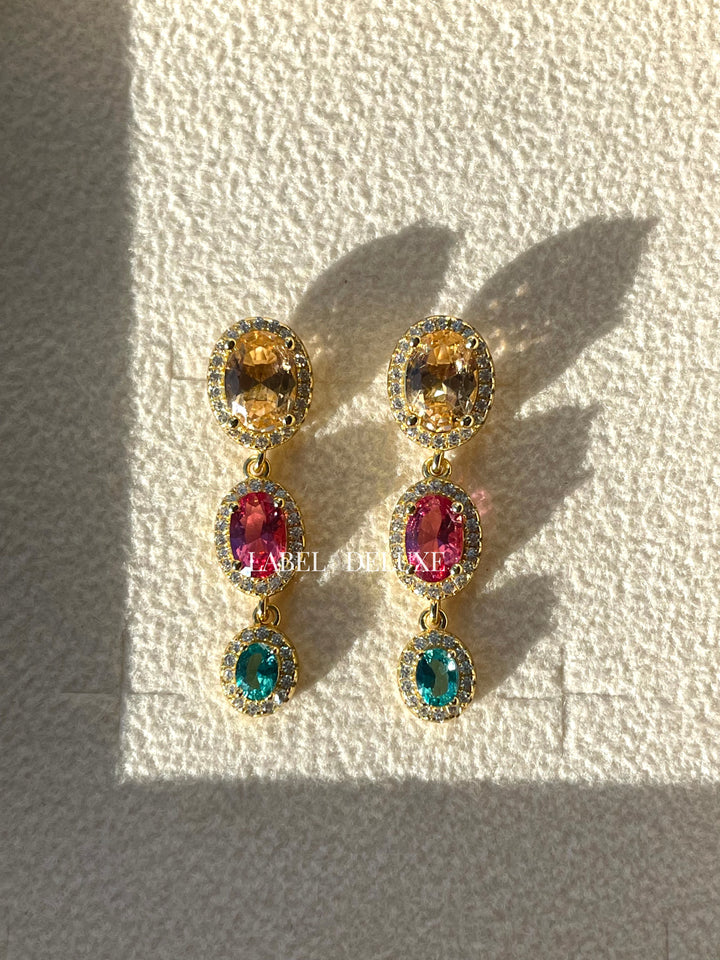 Karma Jewelry X192 - Symbols XL Rosa Champagne Pink Blue - Oorbellen Dames - 27 MM