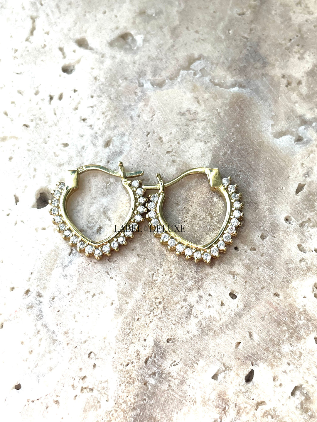 Karma Jewelry M3173GP - Oorringen Dames - Plain Hoops Zirconia V - 925 Sterling Zilver - 14K Gouden Plating - Goudkleurig - 19 MM