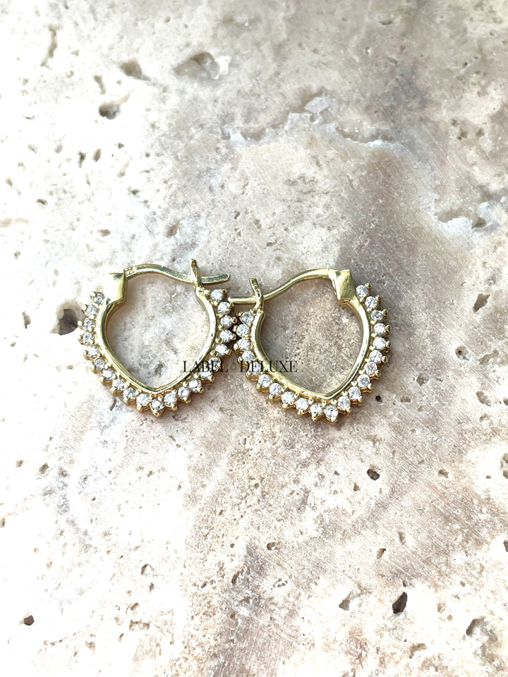 Karma Jewelry M3173GP - Oorringen Dames - Plain Hoops Zirconia V - 925 Sterling Zilver - 14K Gouden Plating - Goudkleurig - 19 MM