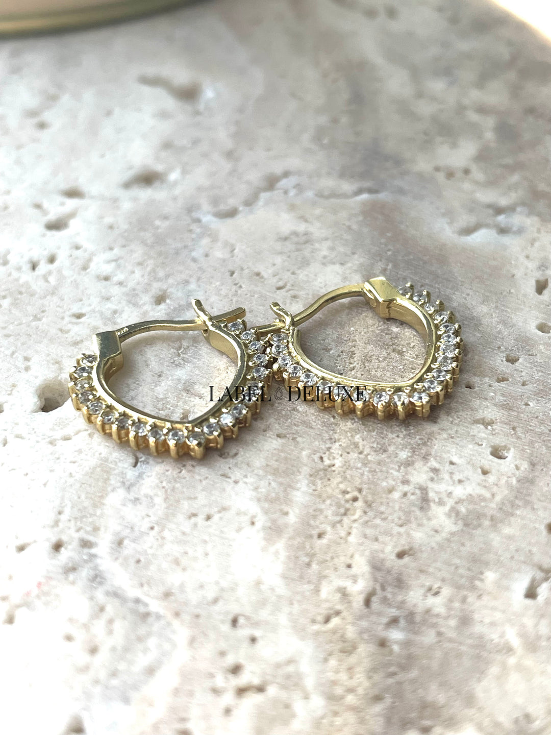 Karma Jewelry M3173GP - Oorringen Dames - Plain Hoops Zirconia V - 925 Sterling Zilver - 14K Gouden Plating - Goudkleurig - 19 MM