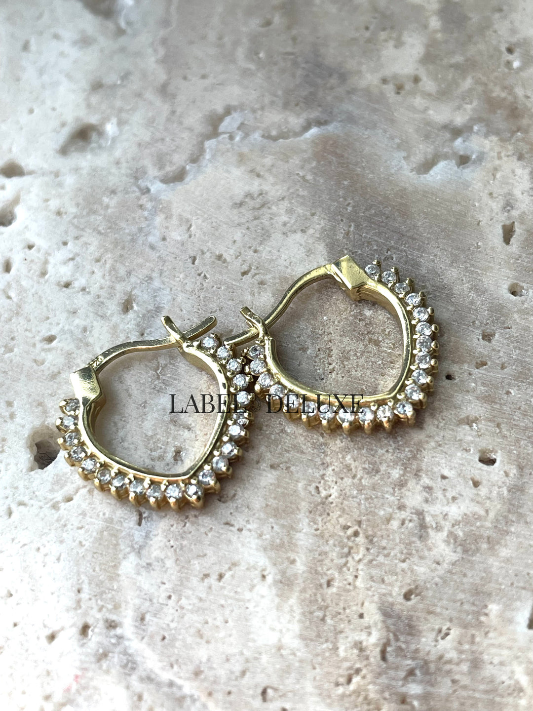Karma Jewelry M3173GP - Oorringen Dames - Plain Hoops Zirconia V - 925 Sterling Zilver - 14K Gouden Plating - Goudkleurig - 19 MM