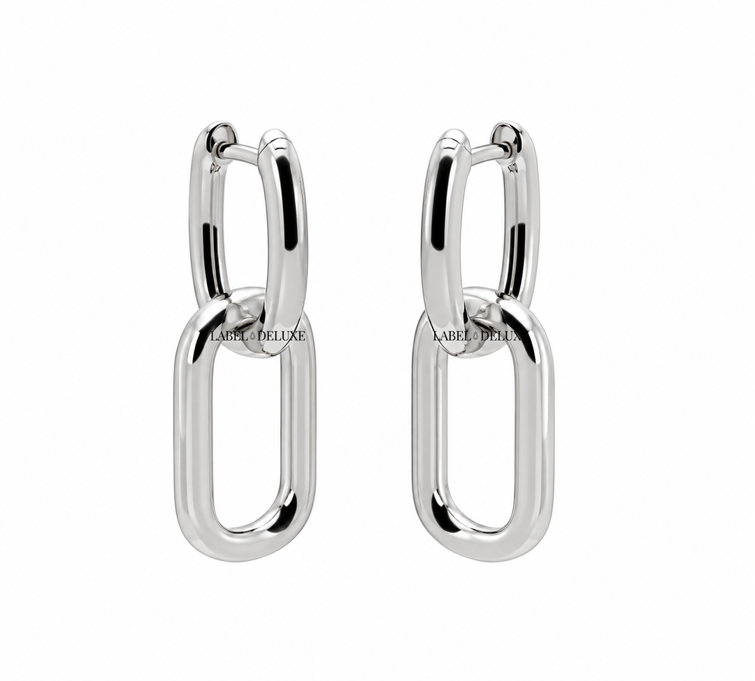 Karma Jewelry earrings H92S - Dames Oorbellen - Hinged Hoops Densely Plain - Zilver - 30 mm