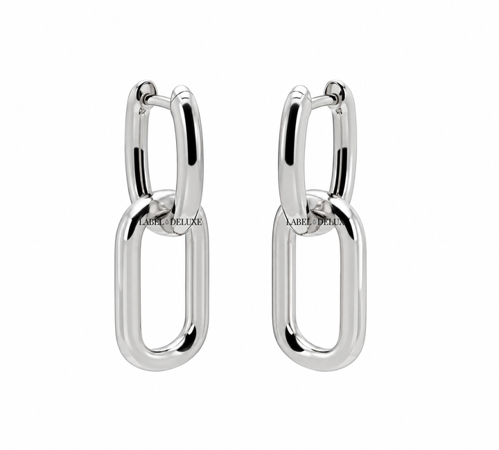 Karma Jewelry earrings H92S - Dames Oorbellen - Hinged Hoops Densely Plain - Zilver - 30 mm