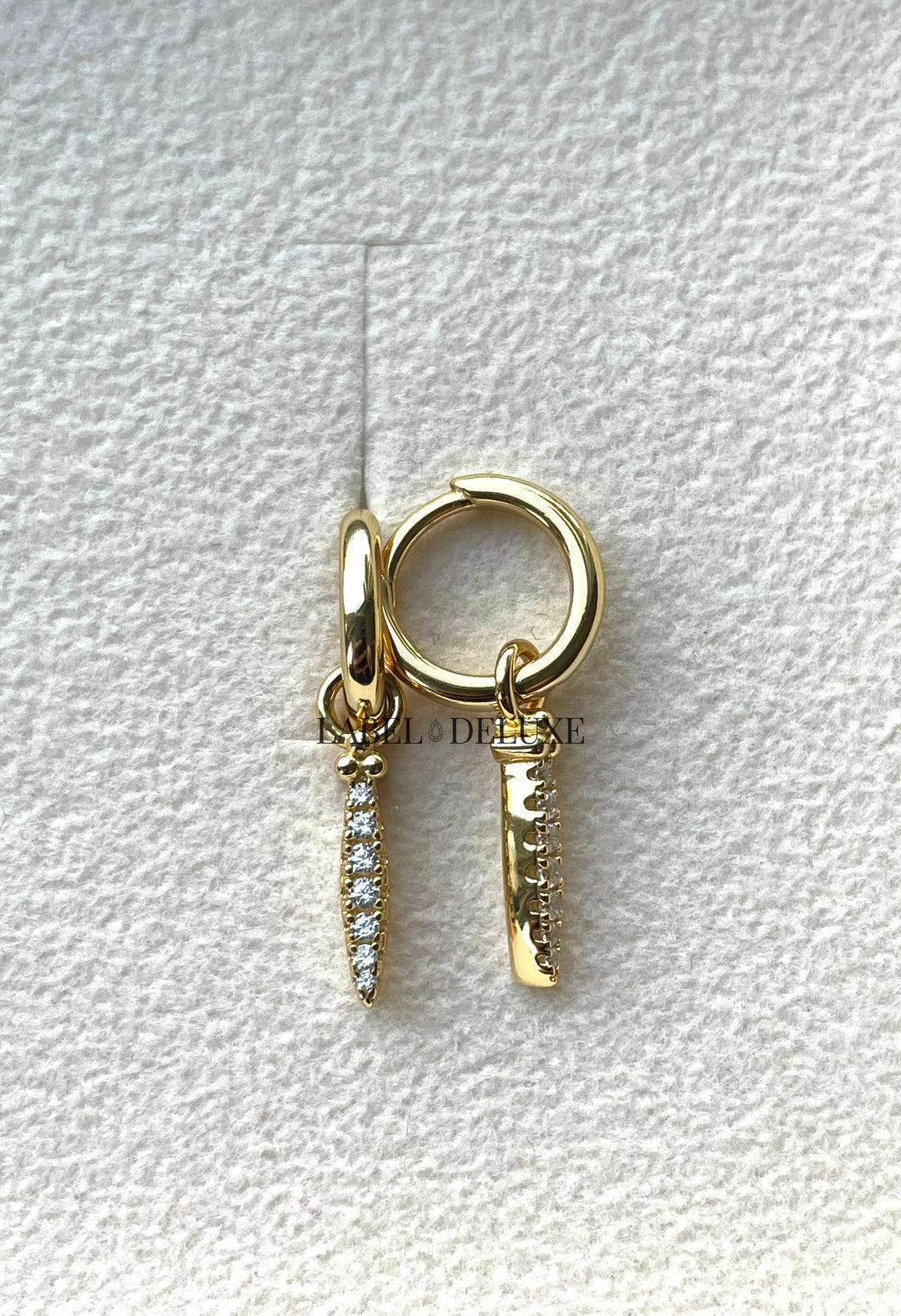 Karma Jewelry A126GP - Oorbellen Dames - Hoops Mari Zirconia - 925 Sterling Zilver - 14K Gouden Plating - Goudkleurig - 28 MM