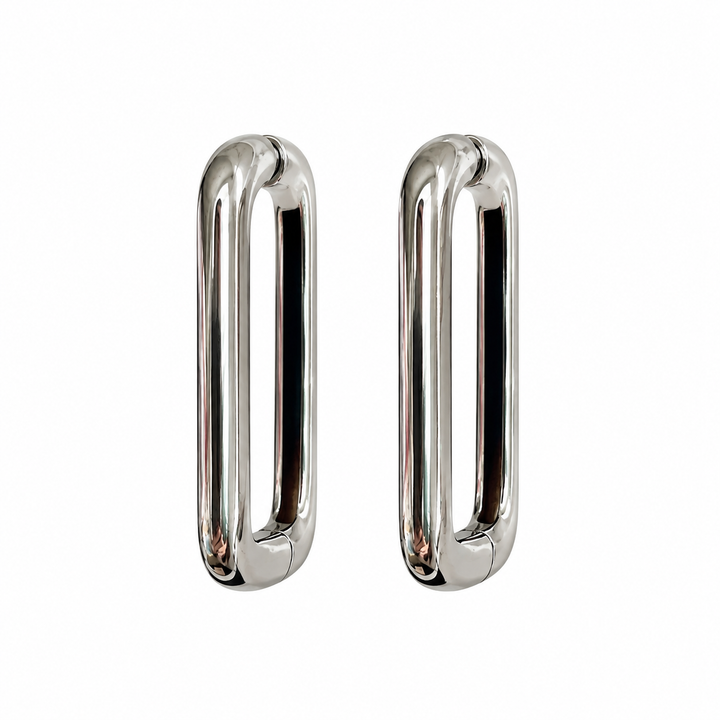 Karma Jewelry oorbellen H157SS - Bold Rectangle Square Hoops - Zilver - 24 mm
