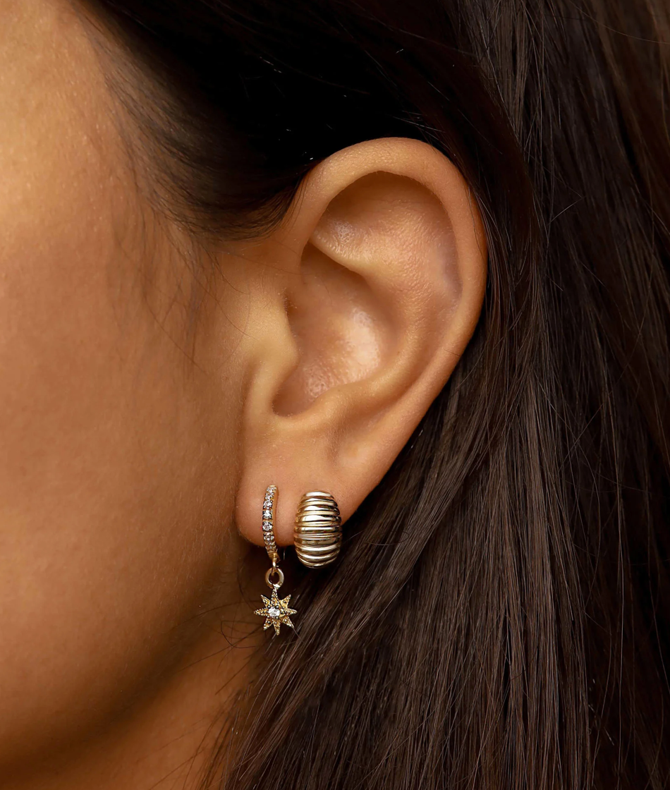 Karma Jewelry earrings RUPS01 - Dames Oorbellen - Rups - Goud - 12MM