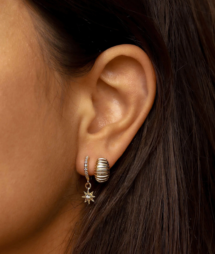 Karma Jewelry earrings RUPS01 - Dames Oorbellen - Rups - Goud - 12MM