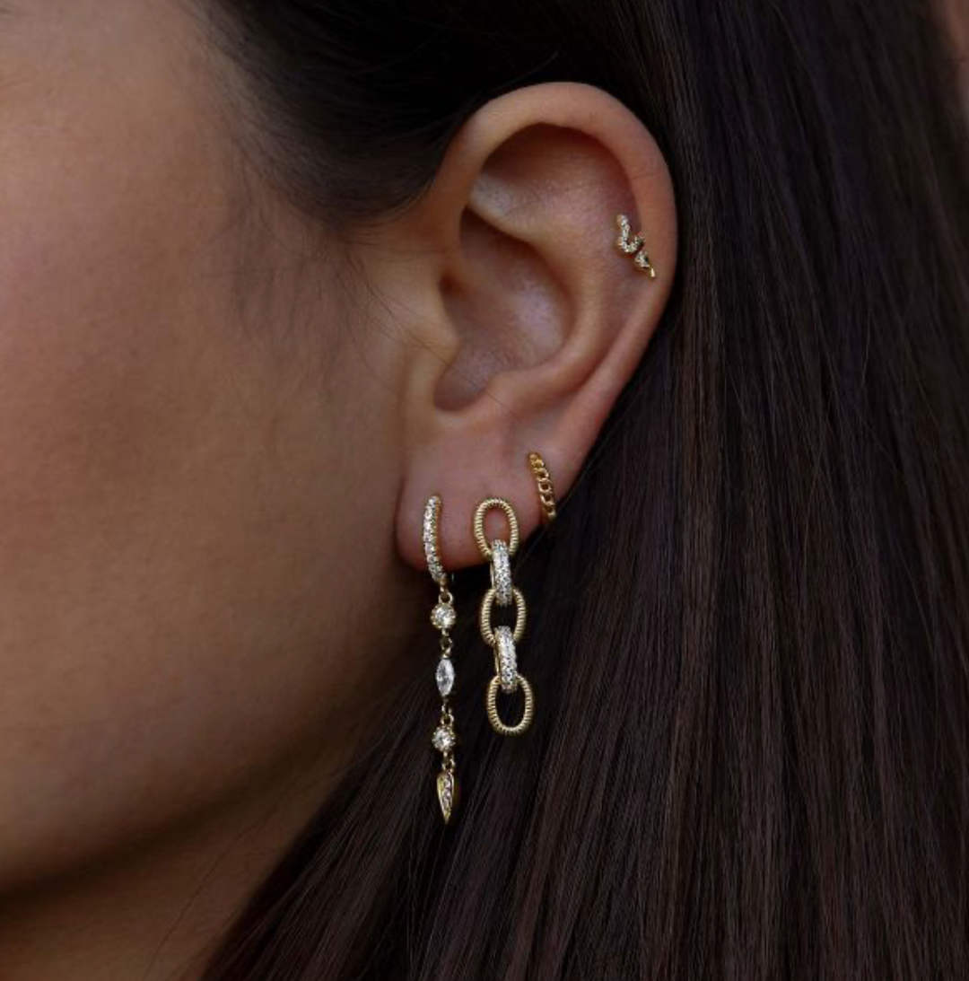 Karma Jewelry earrings X151S - Dames Oorbellen - Symbols XL Maya - Zilver - 35 MM