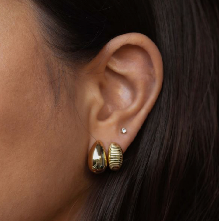 Karma Jewelry X153 - Symbols XL Chunky Drops - Oorbellen Dames - 14K Gouden Plating - Goud kleurig - 16 MM